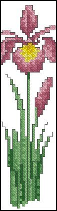 Вышивка закладок - Ирис