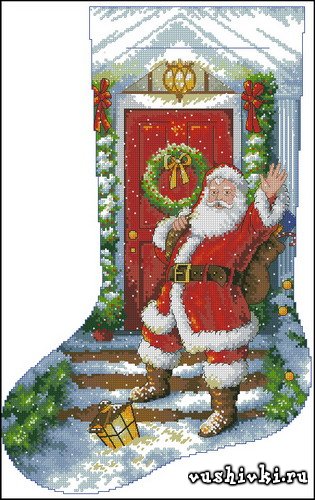 Рождественский носок - Welcome Santa Stocking (Dimensions)