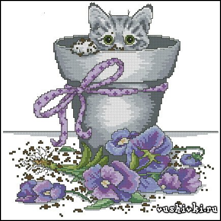 Flower Pot Kitty (Design Works Crafts)